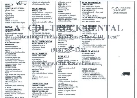 is the pre trip inspection test hard|cdl pre trip cheat sheet.